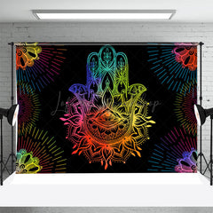 Lofaris Colorful Hand Feather Tattoo Design Dance Backdrop