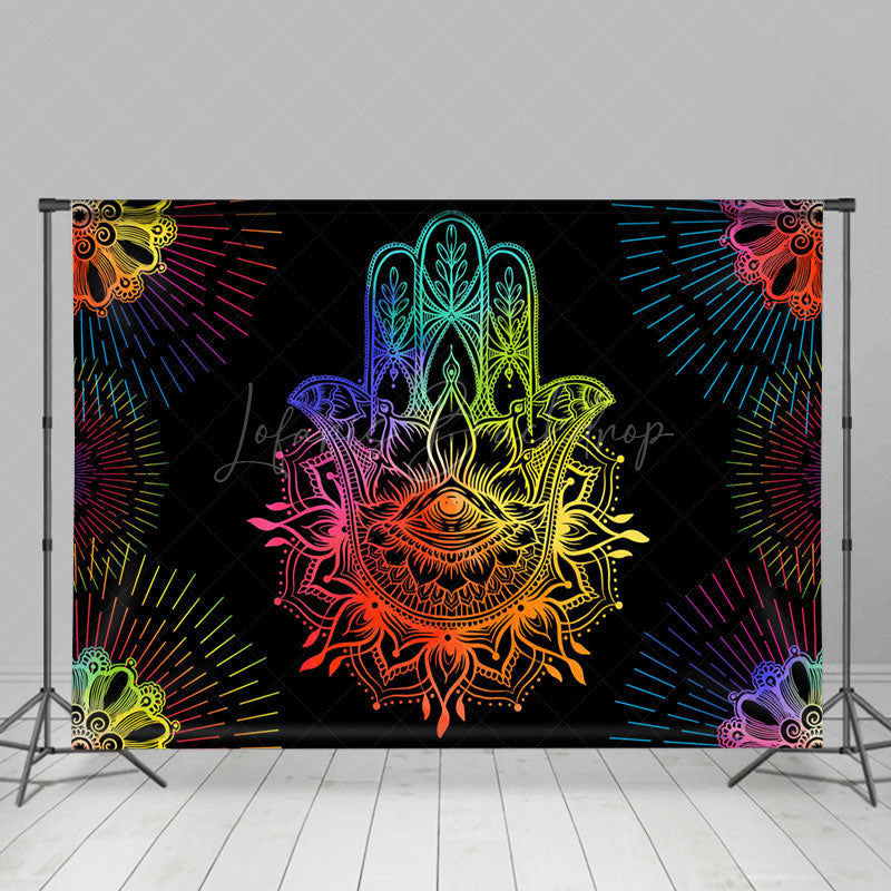 Lofaris Colorful Hand Feather Tattoo Design Dance Backdrop