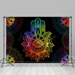 Lofaris Colorful Hand Feather Tattoo Design Dance Backdrop