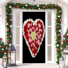 Lofaris Colorful Heart Shaped Rose Valentines Day Door Cover