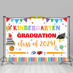 Lofaris Colorful Kindergarten Congrats Graduation Backdrop