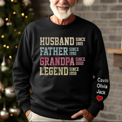 Lofaris Personalized Dad Grandpa Husband Father Legend Sweatshirt