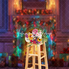 Lofaris Colorful Light Gifts Retro Wall Christmas Backdrop