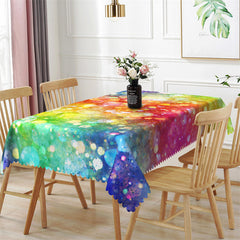 Lofaris Colorful Light Spots Bokeh Rectangle Tablecloth