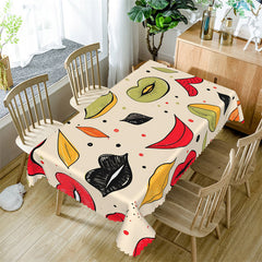 Lofaris Colorful Lips Valentines Day Rectangle Tablecloth