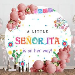 Lofaris Colorful Little Senorita Round Baby Shower Backdrop