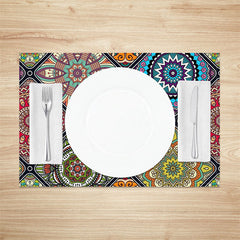 Lofaris Colorful Mysterious Tribal Plaid Set Of 4 Placemats