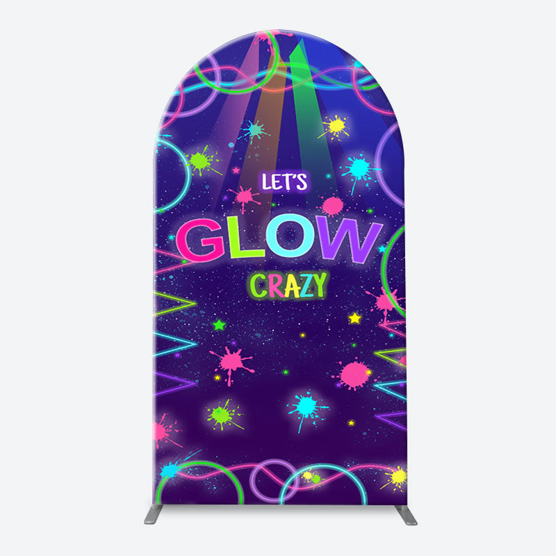 Lofaris Colorful Neon Lets Glow Crazy Arch Birthday Backdrop