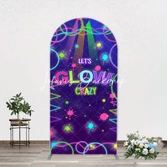 Lofaris Colorful Neon Lets Glow Crazy Arch Birthday Backdrop