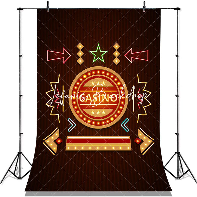 Lofaris Colorful Neon Stars Arrow Casino Birthday Backdrop