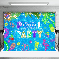 Lofaris Colorful Neon Summer Swimming Pool Party Backdrop