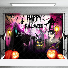 Lofaris Colorful Night Pumpkins Ghosts Halloween Backdrop