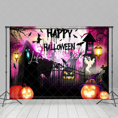 Lofaris Colorful Night Pumpkins Ghosts Halloween Backdrop