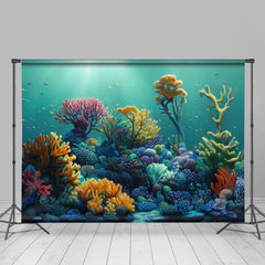Lofaris Colorful Ocean Coral Summer Backdrop For Portrait