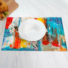 Lofaris Colorful Oil Painting Artistic Set Of 4 Placemats