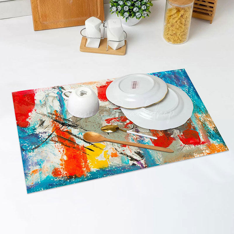 Lofaris Colorful Oil Painting Artistic Set Of 4 Placemats