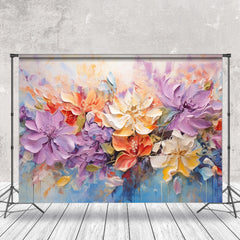 Lofaris Colorful Oil Painting Floral Photo Booth Backdrop