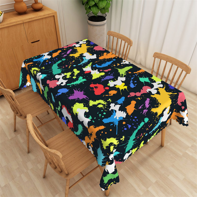 Lofaris Colorful Paint Artistical Party Rectangle Tablecloth