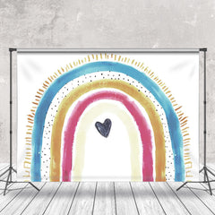 Lofaris Colorful Paint Rainbow Birthday Cake Smash Backdrop