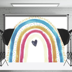 Lofaris Colorful Paint Rainbow Birthday Cake Smash Backdrop