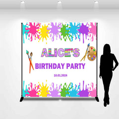 Lofaris Colorful Painting Personalized Birthday Backdrop