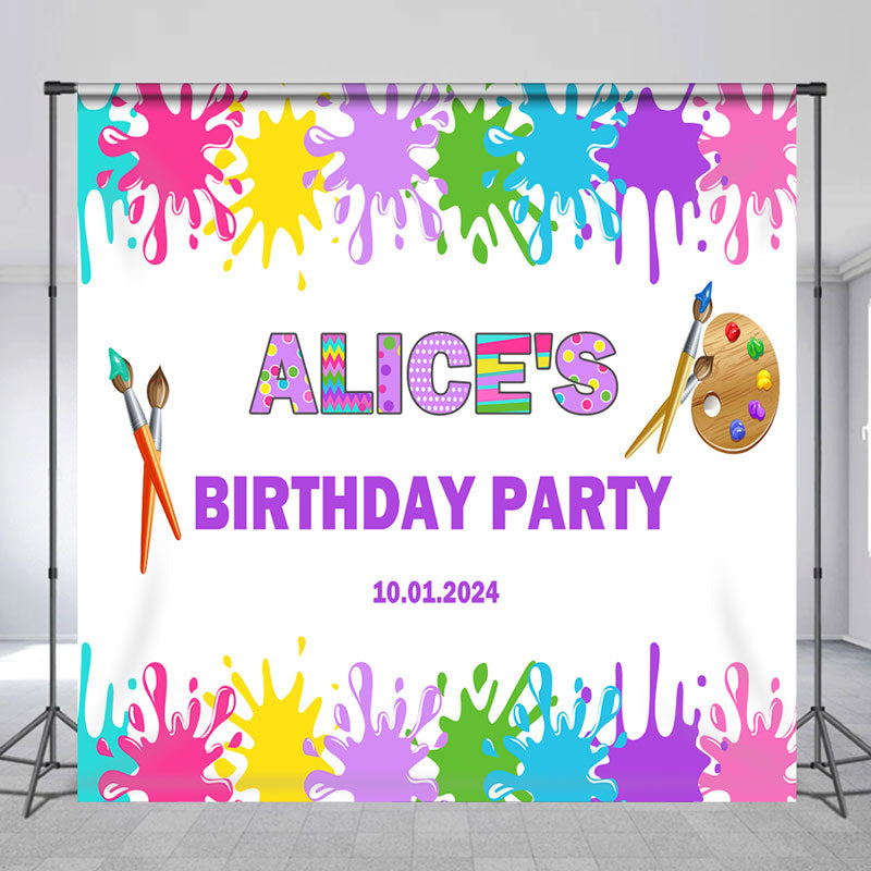 Lofaris Colorful Painting Personalized Birthday Backdrop