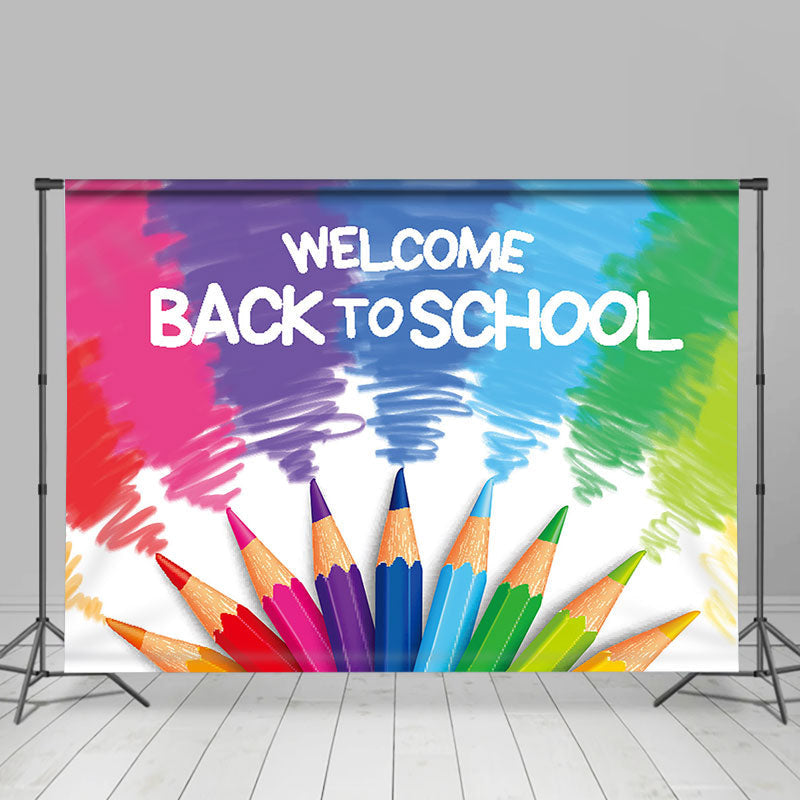 Lofaris Colorful Painting Welcome Back To School Backdrop