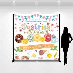 Lofaris Colorful Pastries Groove Custom Back To School Backdrop