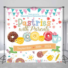 Lofaris Colorful Pastries Groove Custom Back To School Backdrop