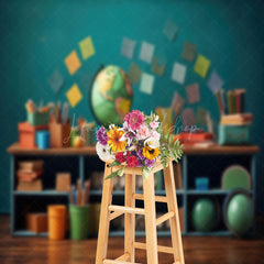 Lofaris Colorful Pencil Globe Retro Wall Backdrop For Photo