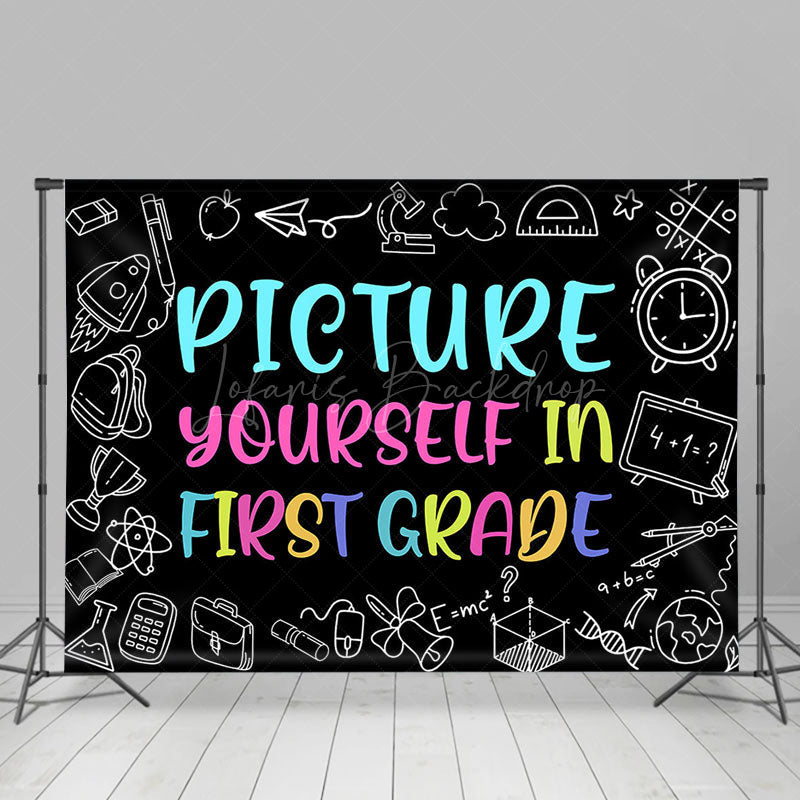 Lofaris Colorful Picture Yourself In First Grade Backdrop