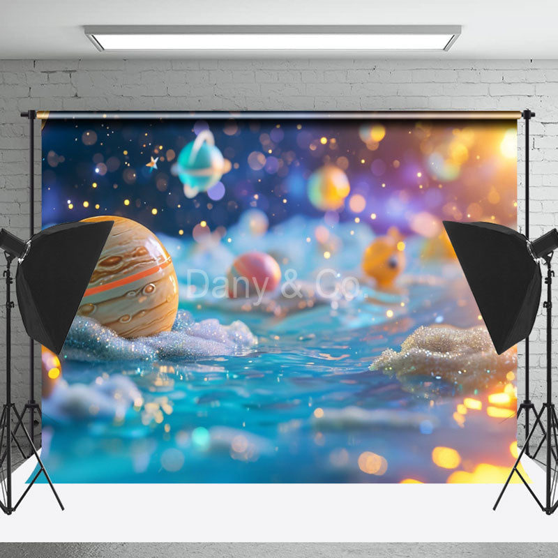 Lofaris Colorful Planet Children Portrait Photo Backdrop