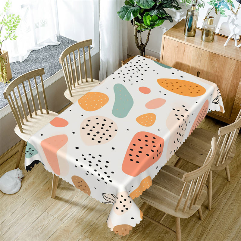 Lofaris Colorful Prints Black Spots Rectangle Tablecloth