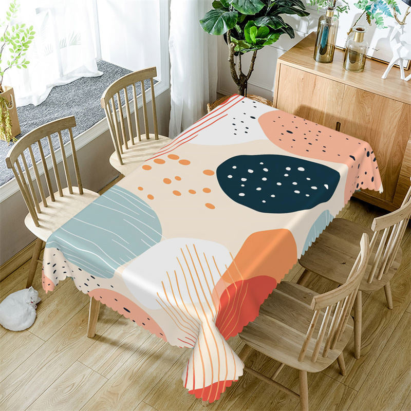 Lofaris Colorful Prints Dots Modern Rectangle Tablecloth