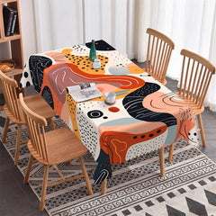 Lofaris Colorful Prints Lines Abstract Rectangle Tablecloth