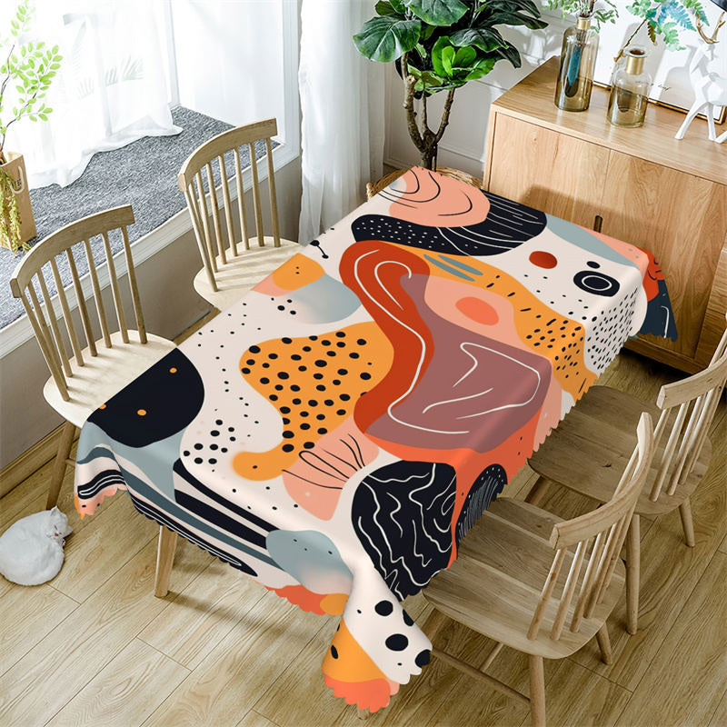 Lofaris Colorful Prints Lines Abstract Rectangle Tablecloth