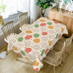 Lofaris Colorful Pumpkin Pattern Repeat Kitchen Tablecloth