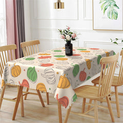 Lofaris Colorful Pumpkin Pattern Repeat Kitchen Tablecloth