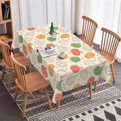 Lofaris Colorful Pumpkin Pattern Repeat Kitchen Tablecloth