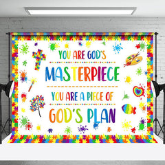 Lofaris Colorful Puzzle Painted Christian Gods Plan Backdrop