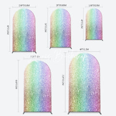 Lofaris Colorful Rainbow Glitter Arch Backdrop For Birthday