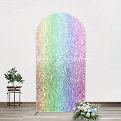 Lofaris Colorful Rainbow Glitter Arch Backdrop For Birthday