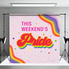 Lofaris Colorful Rainbow Stars Sequins Pride Month Backdrop