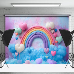 Lofaris Colorful Rainbow Woolen Cake Smash Photo Backdrop