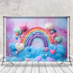 Lofaris Colorful Rainbow Woolen Cake Smash Photo Backdrop