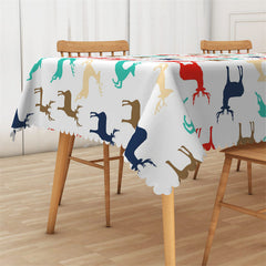 Lofaris Colorful Reindeer Patterns Christmas Tablecloth