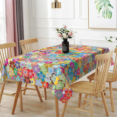 Lofaris Colorful Repeat Cherry Blossoms Rectangle Tablecloth