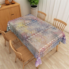 Lofaris Colorful Repeat Stripes Ripple Rectangle Tablecloth