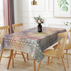 Lofaris Colorful Repeat Stripes Ripple Rectangle Tablecloth