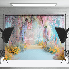 Lofaris Colorful Retro Wall Floral Wedding Photo Backdrop